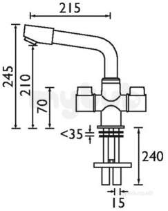Bristan Brassware -  Sigma Easyfit Mono Sink Mixer Chrome S Sink Ef C