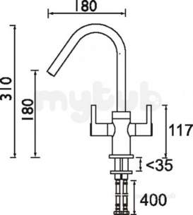 Bristan Brassware -  Bristan Easyfit Cashew Kitchen Sink Mixr