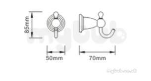 Bristan Accessories -  1901 Hook Brass Chrome Plated N2 Hook C