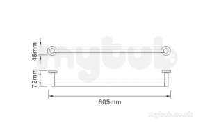 Bristan Accessories -  Rd Rail C Round Towel Rail 595mm