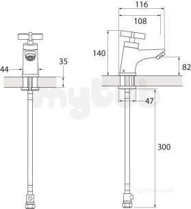 Bristan Brassware -  Vantage Easyfit Basin Taps With Cross-head Vtx 1/2 C - Chrome Handles