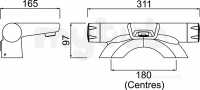 Gummers Commercial Showers -  Opac Bath Filler Deck Mount Ch Handles