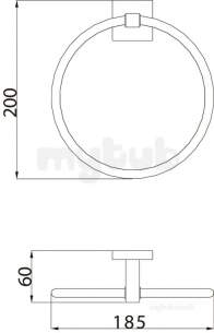Bristan Accessories -  Bristan Sq Rinq C Square Towel Ring