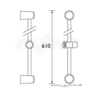 Bristan Showering -  Adjustable Riser Ex Cas Po Ar C Adr1 C