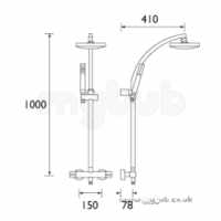 Bristan Showering -  Aqueous Bar Shower D/c And Integ Diverter Cp