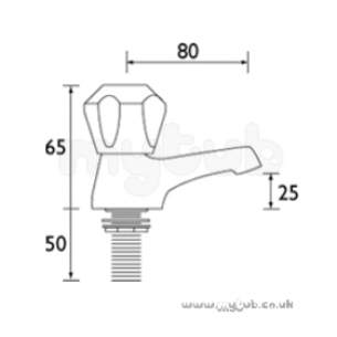 Bristan Brassware -  Club Bath Taps-acr Heads Pair Cp