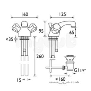 Bristan Brassware -  Club Basin Mixer-acr Heads And Puw Cp