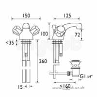 Bristan Brassware -  Club D/flow Basin Mixer And Puw Ex Hds Cp