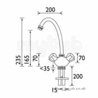 Bristan Brassware -  Club Single Flow Mono Sink Mixer-mtl Heads Cp