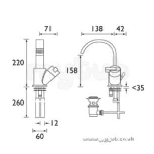 Bristan Brassware -  Chill Single Lvr Mono Basin Mixer And Waste Cp