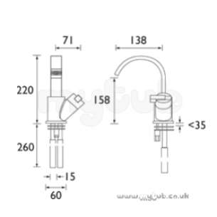 Bristan Brassware -  Chill Single Lvr Mono Basin Mixer Exc Waste