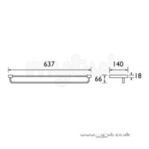 Bristan Accessories -  Bristan Chill Double Towel Rail Cp