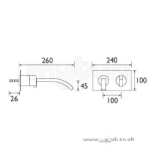 Bristan Brassware -  Chill Wall Mounted Bath Filler Cl Wmbf C