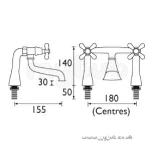 Bristan Brassware -  Bristan Fairfax C/disc Bath Filler Cp