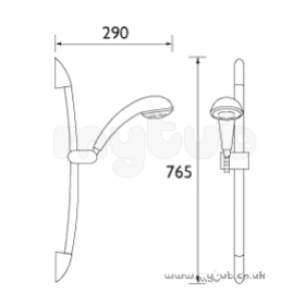 Bristan Showering -  Omega Adjust Riser Shower Kit Cp