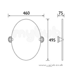 Bristan Accessories -  Bristan Java Mirror And Brackets Cp