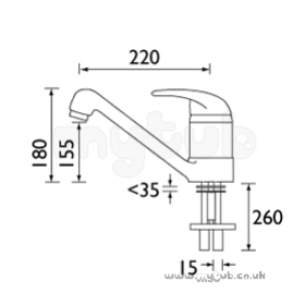 Bristan Brassware -  Java Single Flow Monobloc Sink Mixer Cp