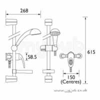 Bristan Showering -  Java Exposed Manual Shower Adj Riser Cp