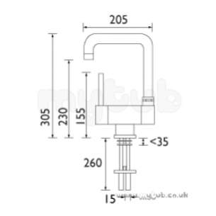 Bristan Brassware -  Bristan Jule Mono Sink Mixer Chrome Plated Jl Snk C