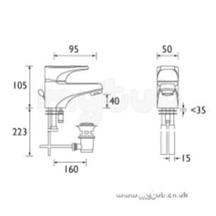 Bristan Jute Basin Mixer Chrome Plated Ju Bas C