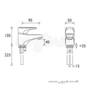 Bristan Brassware -  Bristan Jute Basin Mixer Exc Waste Cp