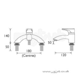 Bristan Brassware -  Jute Single Lever Bath Filler Cp