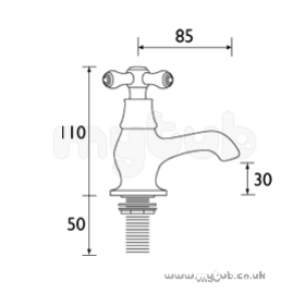Bristan Brassware -  Bristan Colonial Bath Taps Pair Cp