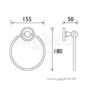 Bristan Accessories -  Bristan Colonial Towel Ring Chrome Plated K Ring C