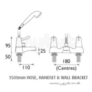 Bristan Brassware -  Bristan C/disc Bath/shower Mixer Plus 6 Inch Lvrs Cp