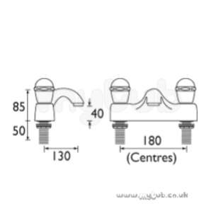 Bristan Brassware -  Bristan Meridian Deck Bath Filler Cp