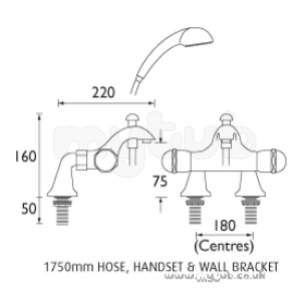 Bristan Brassware -  Meridian Hp Therm Pillar Bath/shower Mixer Cp