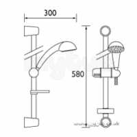 Bristan Showering -  Matrix Adjustable Riser Shower Kit Cp-obsolete