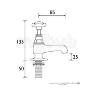 Bristan Brassware -  Bristan 1901 Bath Taps Pair Gp N 3/4 G