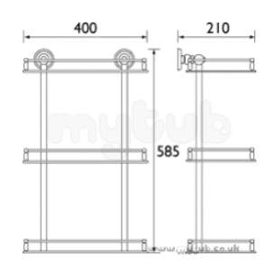 Bristan Accessories -  Bristan 1901 3 Tier Shelf Gp N 3tshelf G