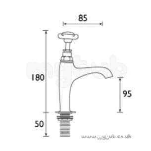 Bristan Accessories -  1901 High Neck Pillar Taps Pair Cp