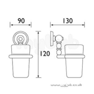 Bristan Accessories -  1901 Toothbrush And Tumbler Holder Cp