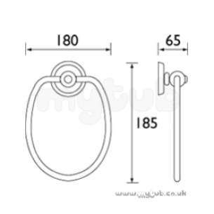 Bristan Accessories -  Bristan 1901 Single Towel Ring Gp