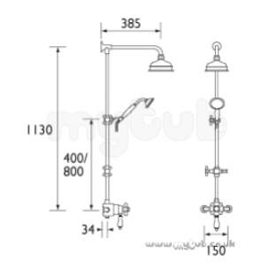 Bristan Showering -  1901 Exp Shower Rigid Riser And Diverter