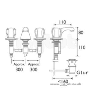 Bristan Brassware -  Options 3th C/disc Basin Mixer And Puw Cp