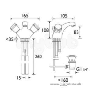 Bristan Brassware -  Options C/disc Basin Mixer And Puw Cp