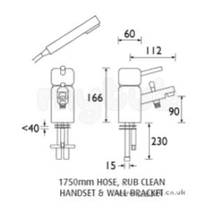 Bristan Brassware -  Prism One Tap Hole Bath/shower Mixer Chrome Plated Pm 1hbsm C