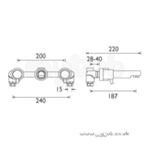 Bristan Brassware -  Prism 3th Wall Mounted Basin Mixer Cp