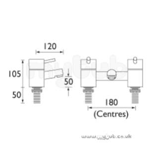 Bristan Brassware -  Bristan Prism Pillar Bath Filler Cp