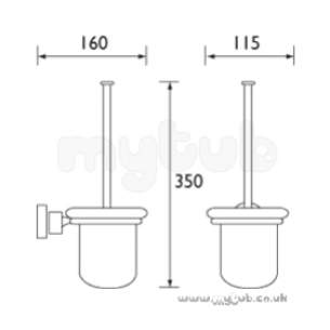 Bristan Accessories -  Prism Toilet Brush And Holder Cp