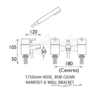 Bristan Brassware -  Prism Pillar Bath/shower Mixer Cp