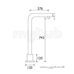 Bristan Brassware -  Prism Floor Mounted Bath Filler Cp