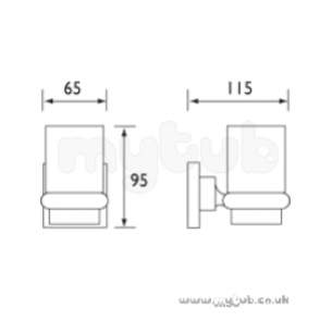 Bristan Accessories -  Prism Toothbrush And Tumbler Holder Cp