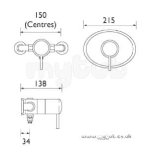 Bristan Showering -  Prism Pressure Balancing Valve Pm Pbshuvo C