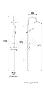 Bristan Showering -  Prism Shower Pole And Integral Diverter