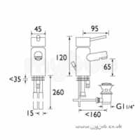 Bristan Brassware -  Prism Mini Basin Mixer And Puw Cp